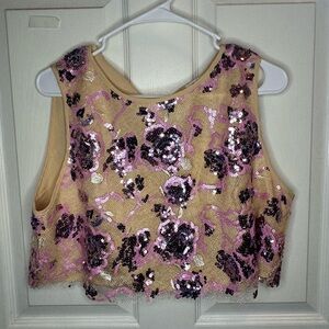 NWT GeeGee Sequined Crop Top